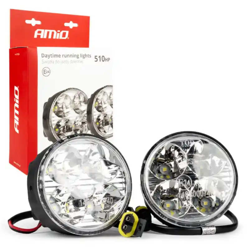 Lumini de zi LED 800 lm 12V 24V PRO omologare E24 Amio Promoție