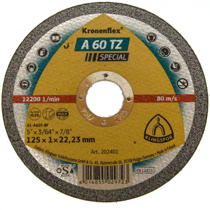 Cumpărături sigure Disc tăiere T1A 125x1,0x22 A60TZ