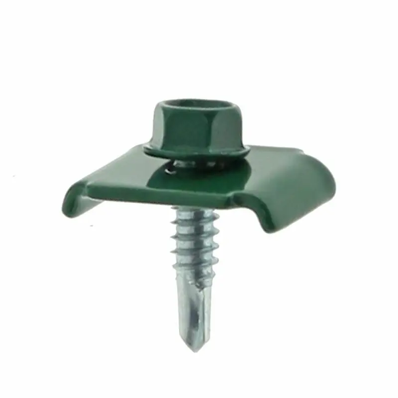 Noutate Clema pentru Fixare Gard, Verde, cu Surub Autoforant, 20 x 30 cm - Trada Marketplace