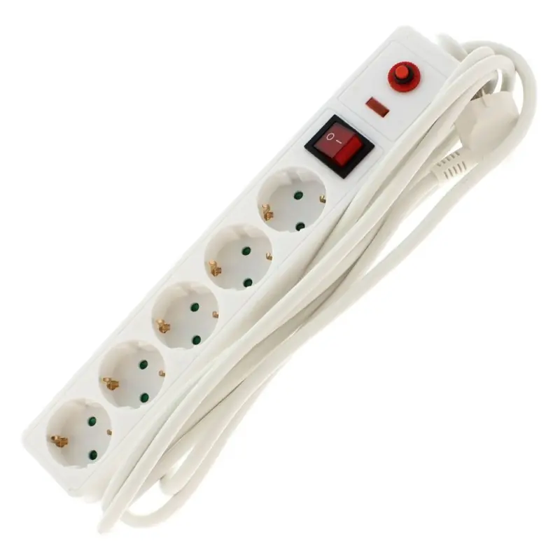 Livrare gratuită Prelungitor cu Protectie, 5 Prize, Sectiune Cablu 3 x 1.5 mm2, L - Trada Marketplace