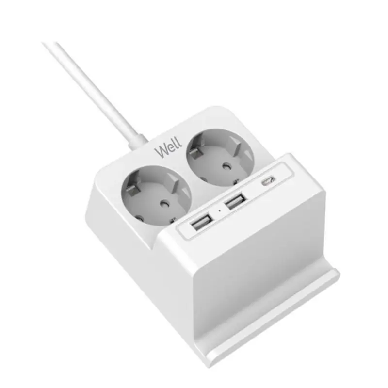 Prelungitor Well, 2 Prize, 2 x USB-A, 1 x USB-C, Incarcator Wire - Trada Marketplace Chilipir