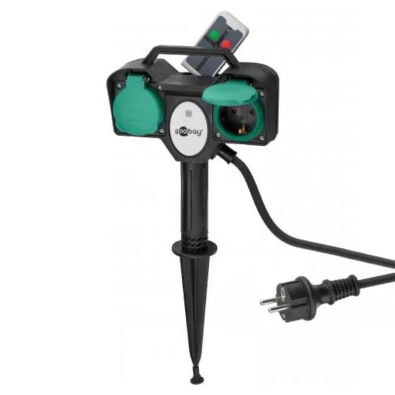 Prelungitor pentru Gradina cu 2 Prize si Telecomanda 2 m, Goobay - Trada Marketplace Preț redus