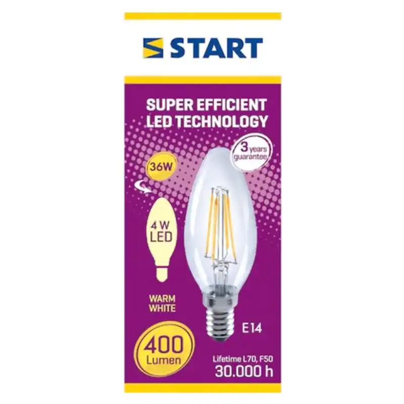 Bec Led Start Clasic E14, 4W / 36W, 400 lm, A++, 30000 Ore, 2700 - Trada Marketplace Ultima șansă