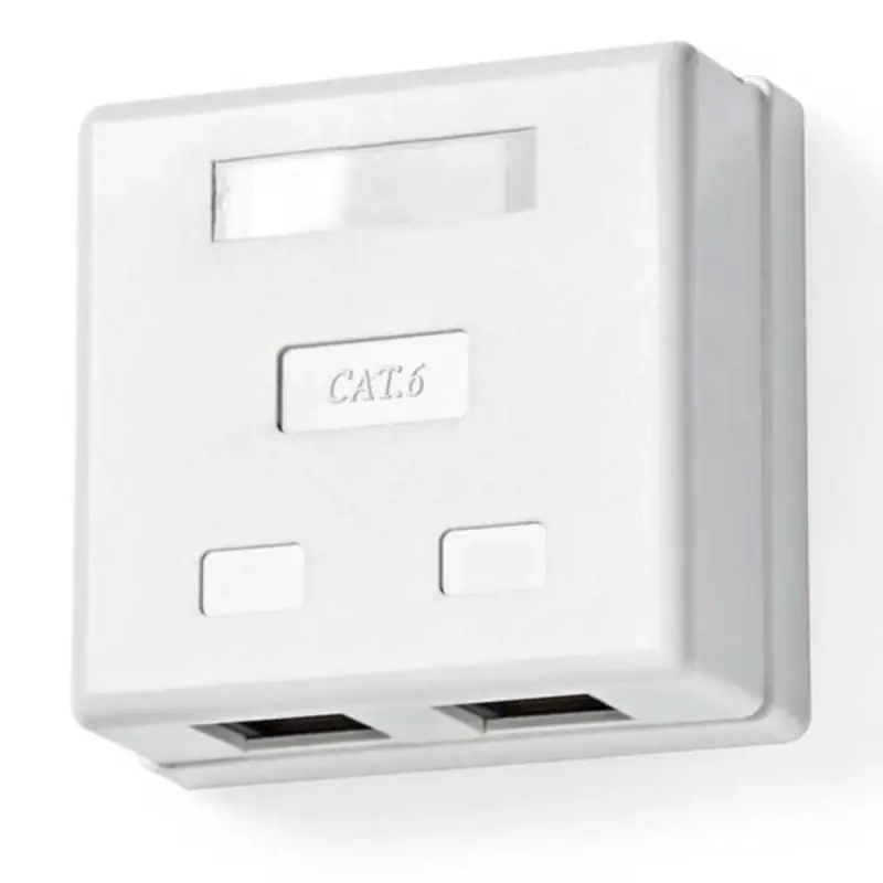 Chilipir Priza de Perete U/TP Cat 6 2 x RJ45 Mama, Contacte aurite, Alb, - Trada Marketplace
