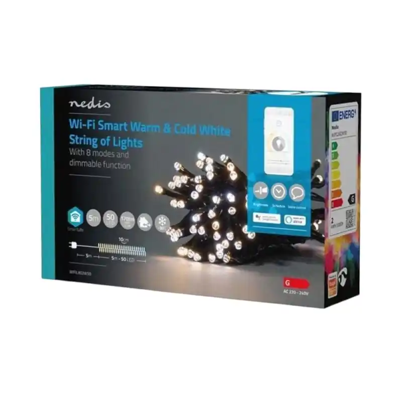 Ghirlanda Luminoasa Decorativa Smart Wi-Fi Nedis, 50 LED-uri, Lu - Trada Marketplace Cel mai vândut