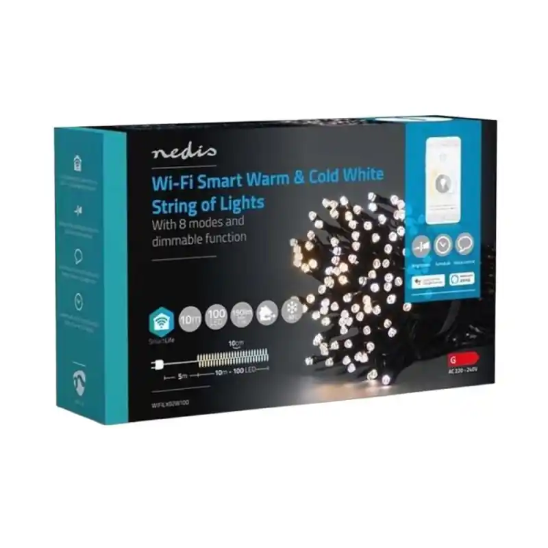 Ghirlanda Luminoasa Decorativa Smart Wi-Fi Nedis, 100 LED-uri, L - Trada Marketplace Reduceri