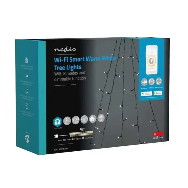 Ghirlanda Luminoasa Decorativa Smart Wi-Fi Nedis, 200 LED-uri, A - Trada Marketplace Plată sigură