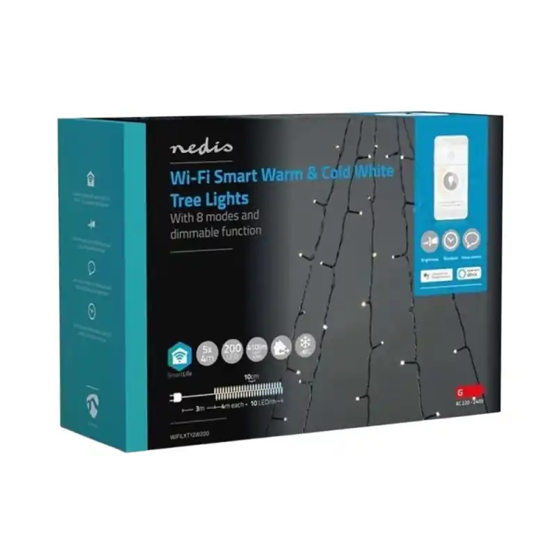 Cumpără online Ghirlanda Luminoasa Decorativa Smart Wi-Fi Nedis, 200 LED-uri, A - Trada Marketplace