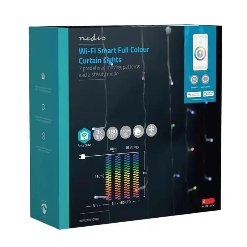 Preț mic Ghirlanda Luminoasa Decorativa Smart Wi-Fi Nedis, 180 LED-uri, R - Trada Marketplace