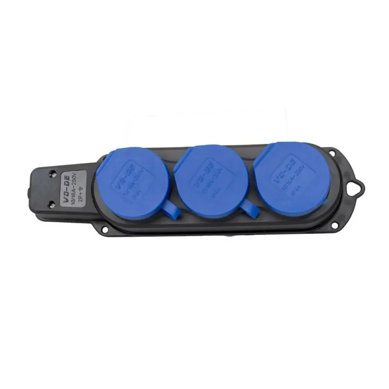 Ofertă exclusivă Prelungitor Cauciucat Exterior, 3 Lacasuri, fara Cablu, 16A, IP4 - Trada Marketplace