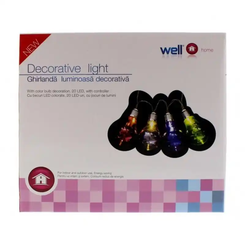 Ghirlanda Luminoasa Decorativa, 20 LED-uri Multicolore cu Jocuri - Trada Marketplace Mai ieftin